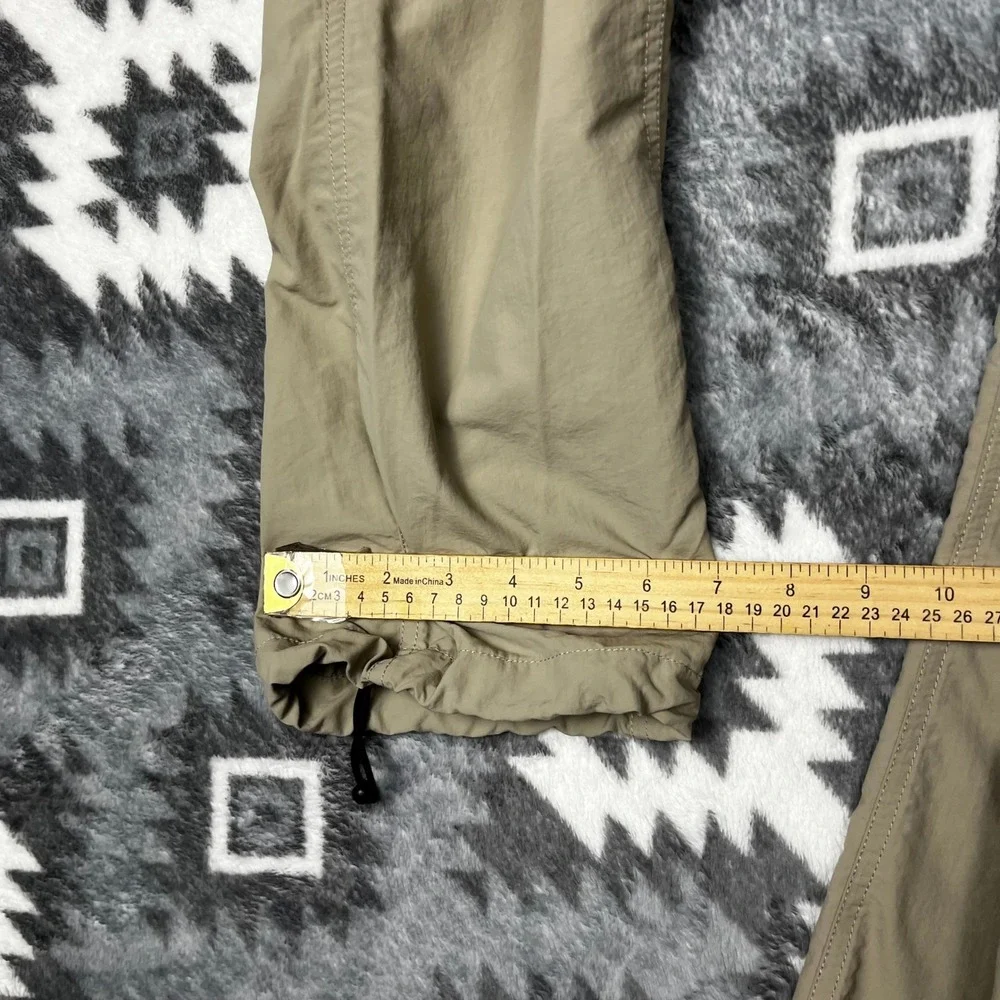 AFTCO Mens Fishing Pants Khaki Nylon Cargo Utility Drawstring Tan Size 36
